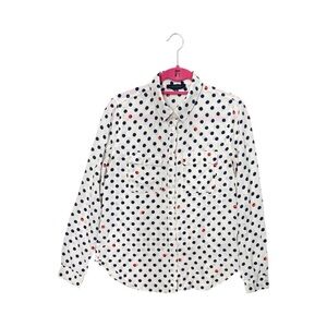 Sanctuary by Anthropologie 100% Silk Polk a Dot Button Down Top​